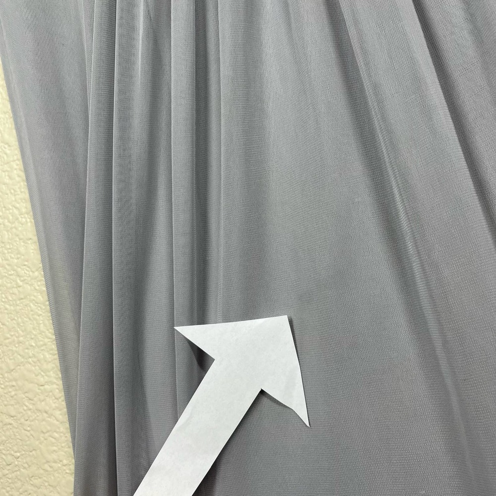 Adrianna Papell Gown Short Sleeve Lace Stretch Tulle Silver Jewel Waist‎ Size 6 - Picture 13 of 15